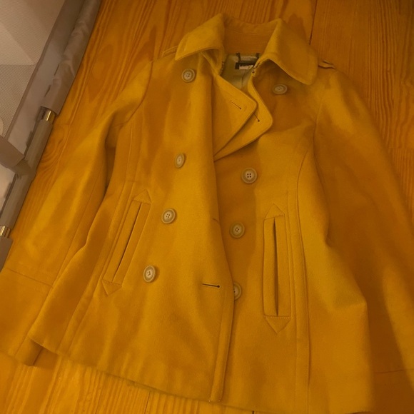 J. Crew Yellow Peacoat Classic Wool Blend - Picture 2 of 4
